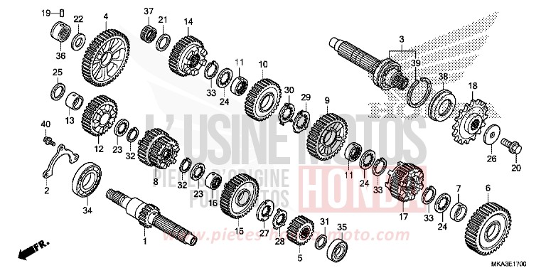 GETRIEBE (NC750X/XA) von NC750X "Meca" SWORD SILVER METALLIC (NHA95) von 2016
